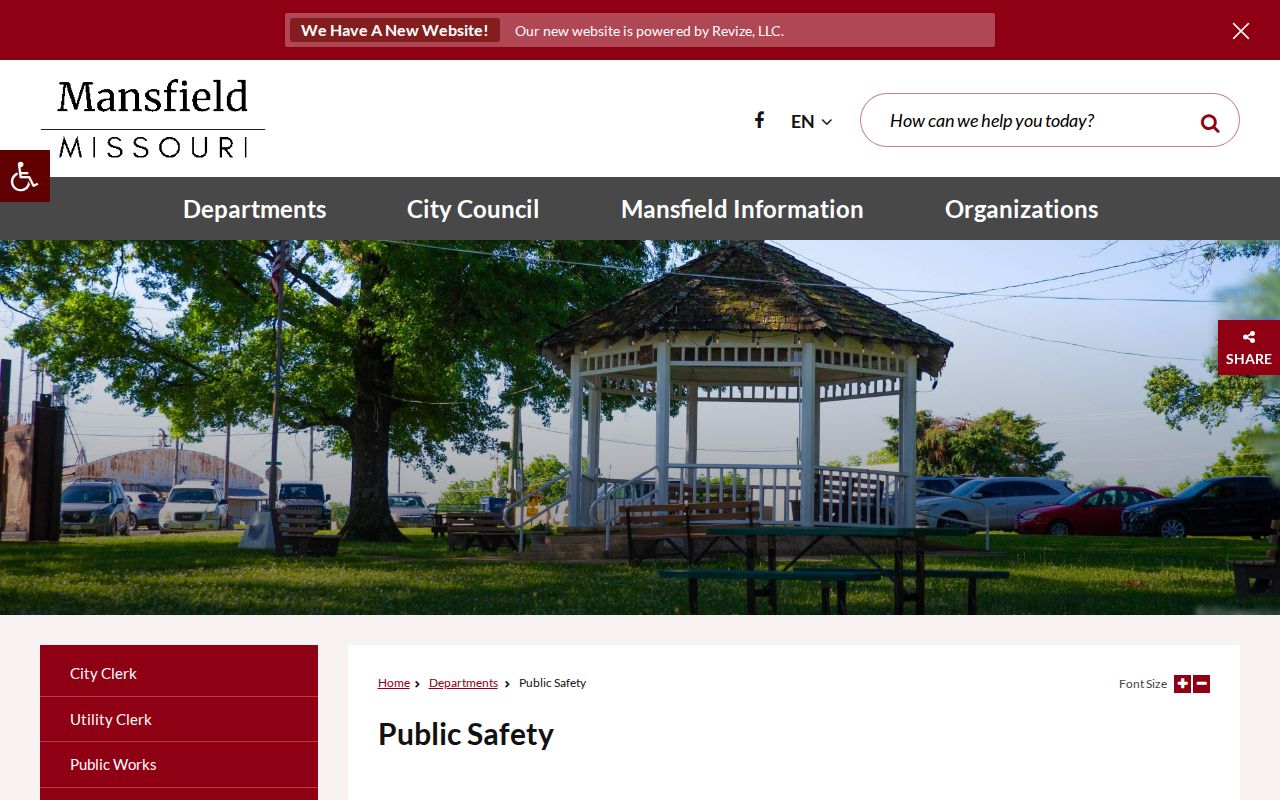 Official Mansfield Police public-safety webpage