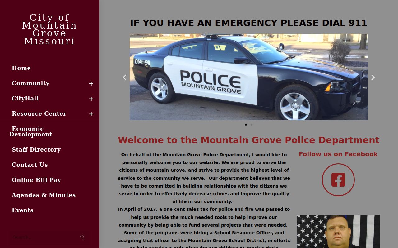Official Mountain Grove Police Department webpage